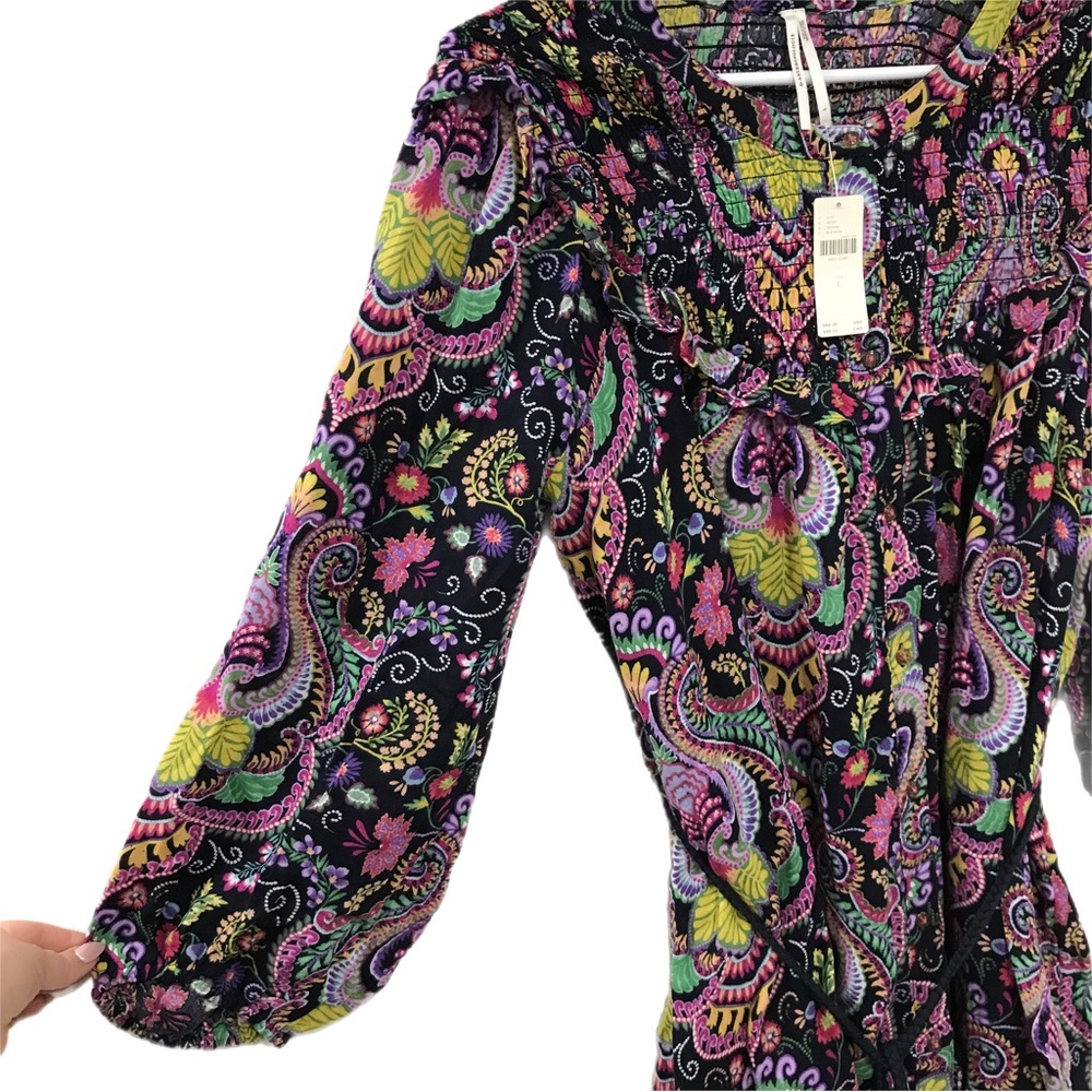 Anthropologie Paisley Purple Bohemian Tunic - Picture 6 of 9